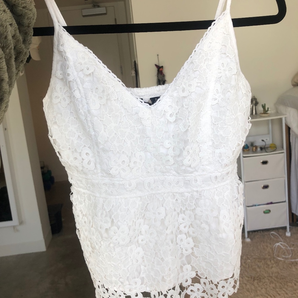 Abercrombie & Fitch White Lace Top S